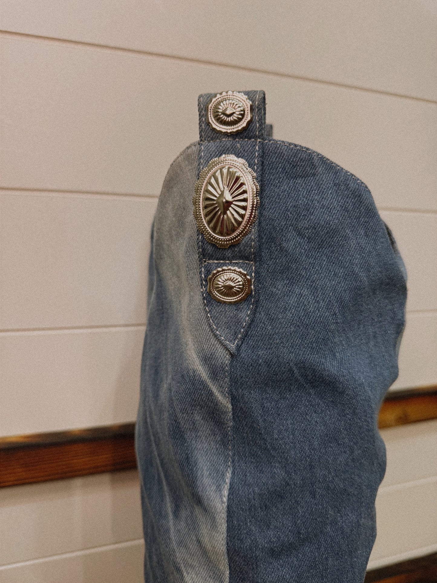 “CONCHO QUEEN” Denim Boots - SIZE 8