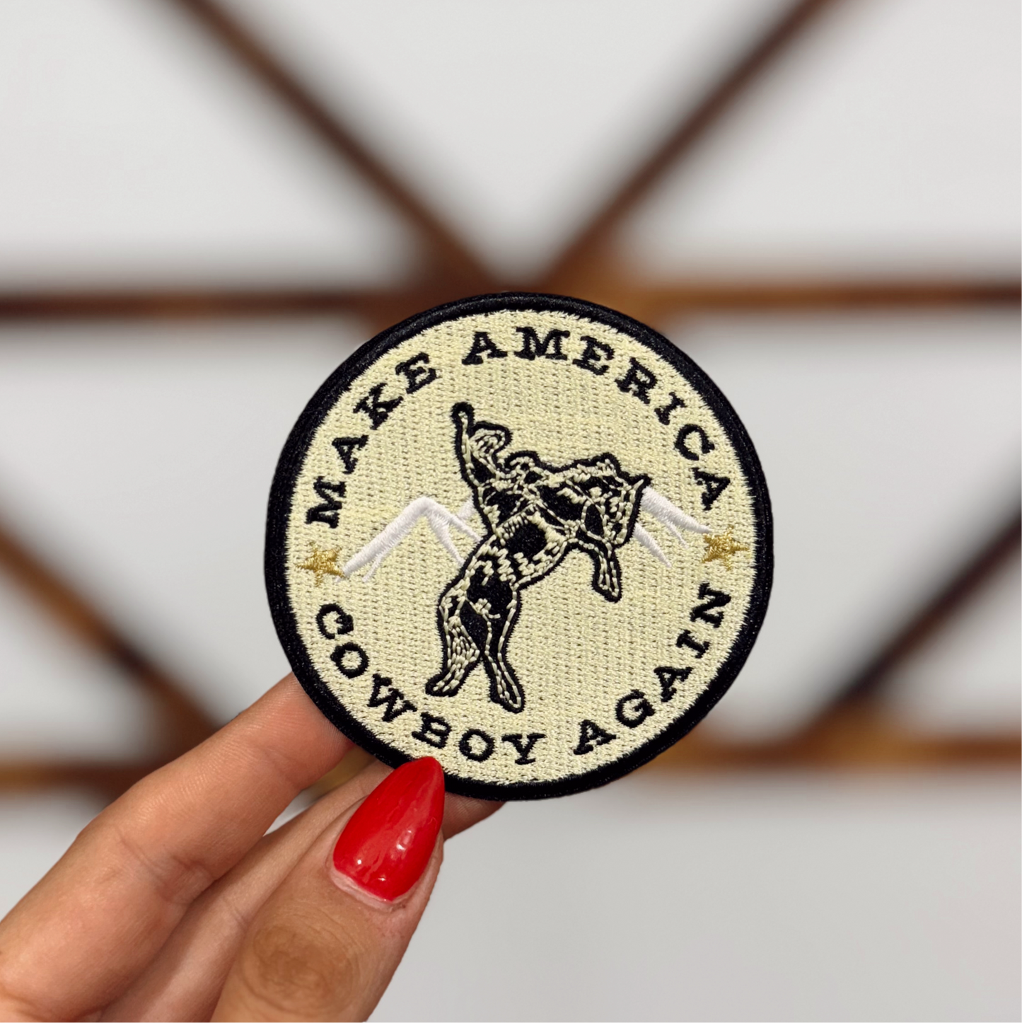 Cowboy Again Iron On Patch