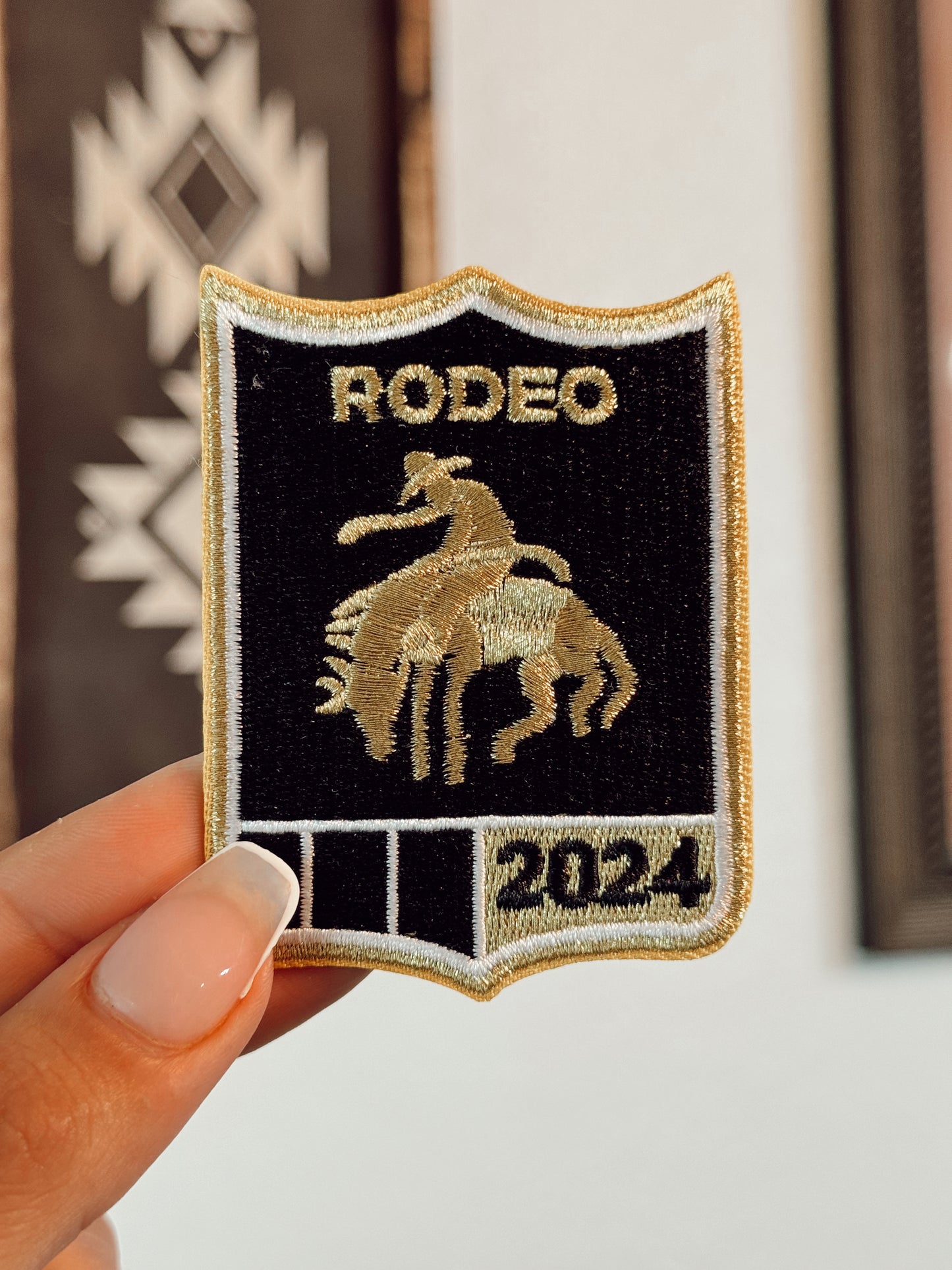 Rodeo Shield Iron On Patch