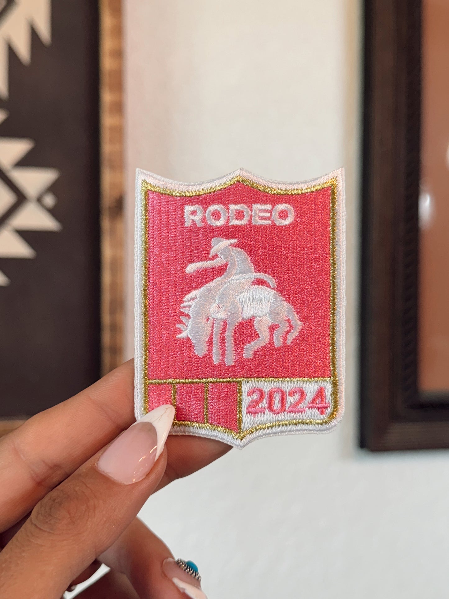 Rodeo Shield Iron On Patch